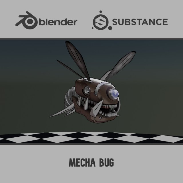 Mecha Bug 3D Model .c4d .max .obj .3ds .fbx .stl .blend 