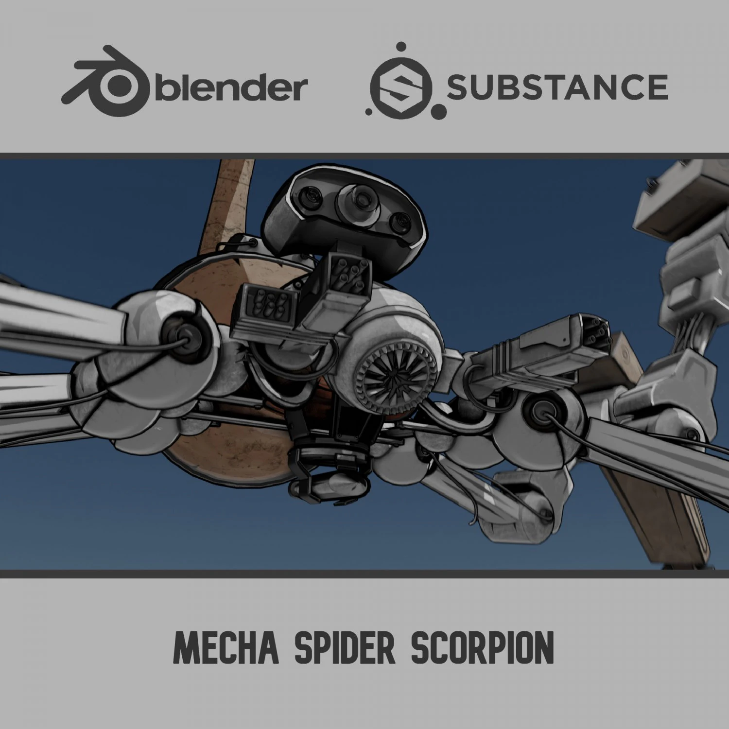 Mecha Spider Scorpion 3D Model .c4d .max .obj .3ds .fbx .stl .blend 