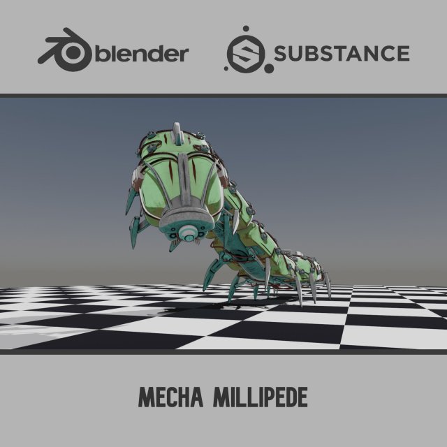 Mecha Millipede 3D मॉडल .c4d .max .obj .3ds .fbx .stl .blend 