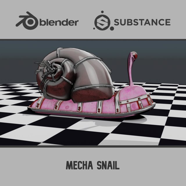 Mecha Snail 3D Модель .c4d .max .obj .3ds .fbx .stl .blend 