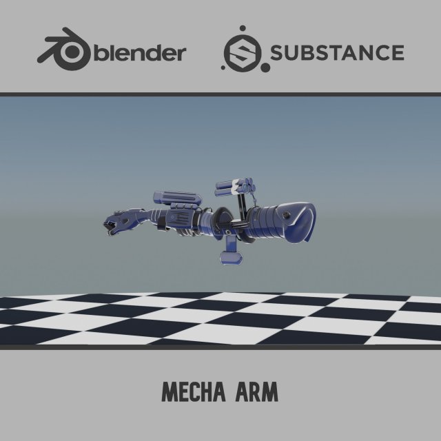 Mecha Arm 3D 模型 .c4d .max .obj .3ds .fbx .stl .blend 