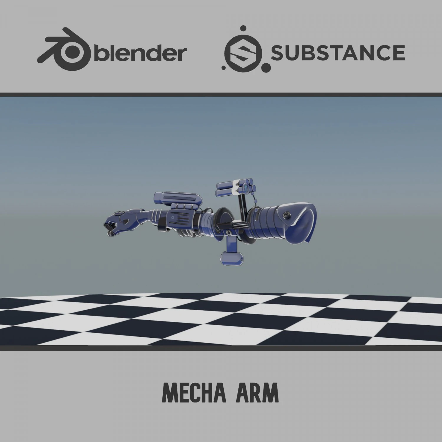 Mecha Arm 3D Model .c4d .max .obj .3ds .fbx .stl .blend