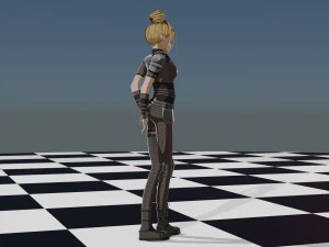 Anime Fighter Girl 3D Model