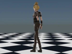 Anime Fighter Girl 3D Model