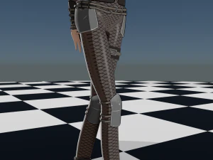 Anime Fighter Girl 3D Model