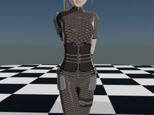 Anime Fighter Girl 3D Model