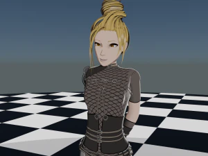 Anime Fighter Girl 3D Model