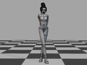 Anime Fighter Girl 3D Model