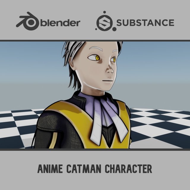 Anime Catman Character 3D-Modell .c4d .max .obj .3ds .fbx .stl .blend 