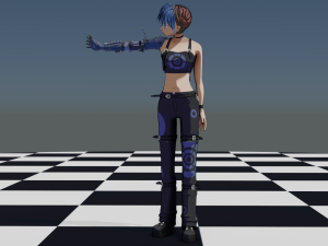 Anime Robotic Girl 3D Model