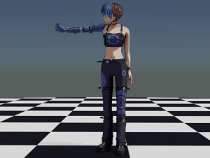 Anime Robotic Girl 3D Model