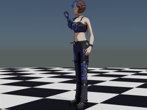 Anime Robotic Girl 3D Model