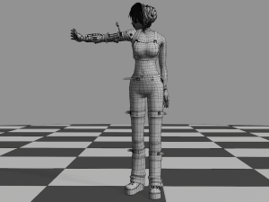 Anime Robotic Girl 3D Model