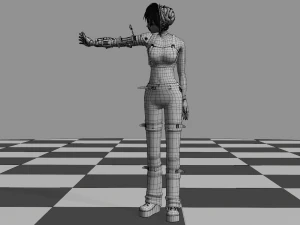 Anime Robotic Girl 3D Model