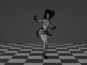 Dancing Girl in Kimono 3D Model