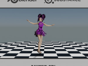 Dancing Girl in Kimono 3D Model