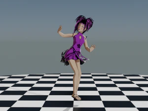 Dancing Girl in Kimono 3D Model