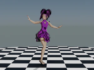 Dancing Girl in Kimono 3D Model