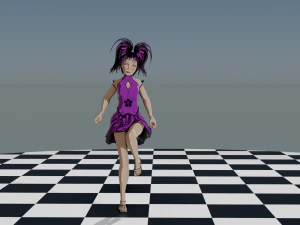 Dancing Girl in Kimono 3D Model