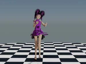Dancing Girl in Kimono 3D Model