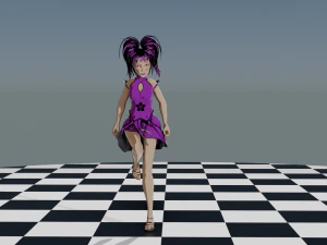 Dancing Girl in Kimono 3D Model
