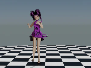 Dancing Girl in Kimono 3D Model