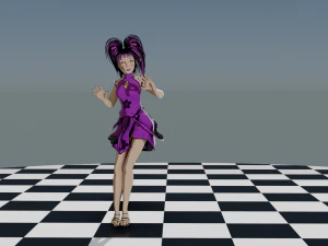 Dancing Girl in Kimono 3D Model