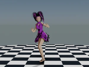 Dancing Girl in Kimono 3D Model