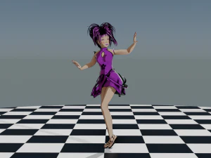 Dancing Girl in Kimono 3D Model