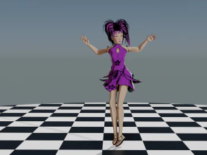 Dancing Girl in Kimono 3D Model