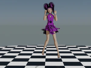 Dancing Girl in Kimono 3D Model