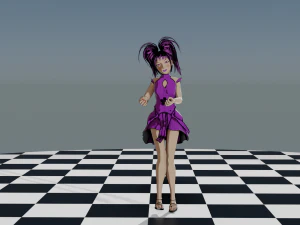 Dancing Girl in Kimono 3D Model