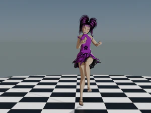 Dancing Girl in Kimono 3D Model