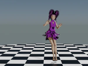 Dancing Girl in Kimono 3D Model