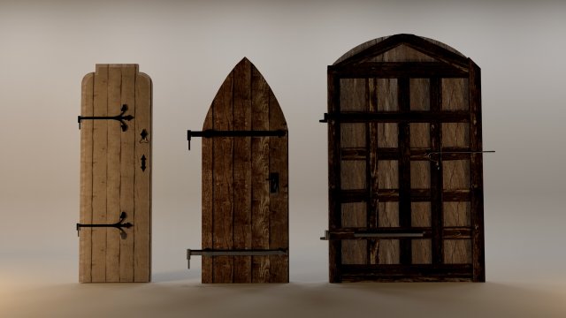 Medieval doors Modelo 3D .c4d .max .obj .3ds .fbx .stl .blend