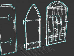 Medieval doors 3D Model