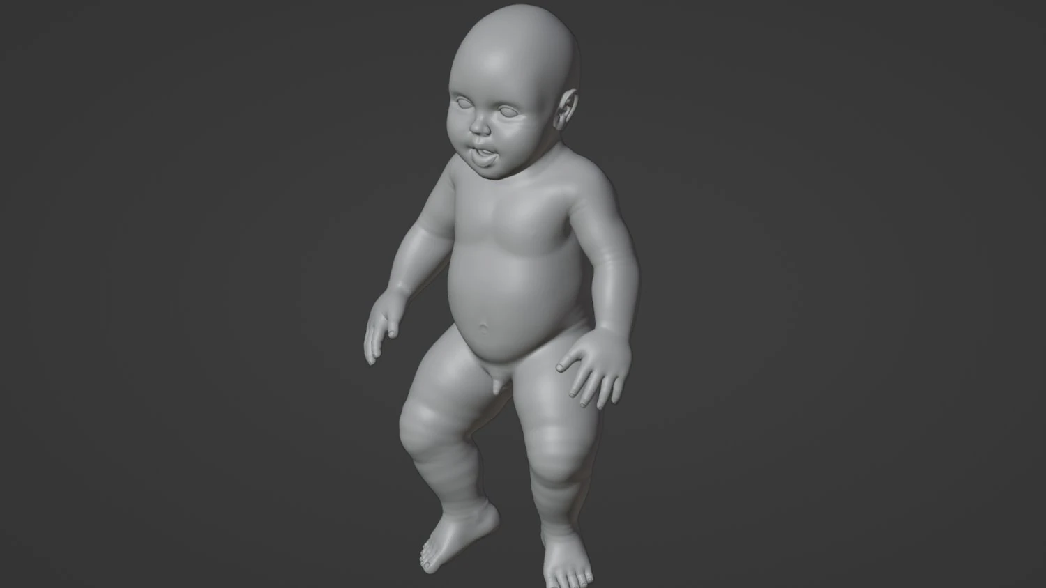 3D Baby Sculpt 3D Model .c4d .max .obj .3ds .fbx .stl .blend