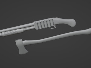 Shotgunaxe 3D Model