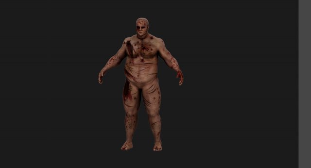 Zombi 3D Model .c4d .max .obj .3ds .fbx .stl .blend 