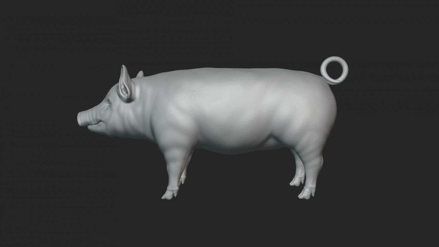3D Pig 3D Model .c4d .max .obj .3ds .fbx .stl .blend 