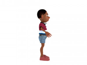 Cartoon boy rigged with facial controls by batemone 3D Model