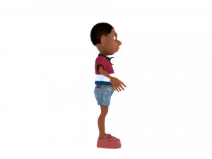 Cartoon boy rigged with facial controls by batemone 3D Model