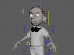 Cartoon boy rigged with facial controls by batemone 3D Model