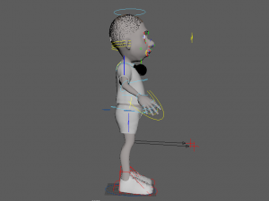 Cartoon boy rigged with facial controls by batemone 3D Model