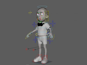 Cartoon boy rigged with facial controls by batemone 3D Model