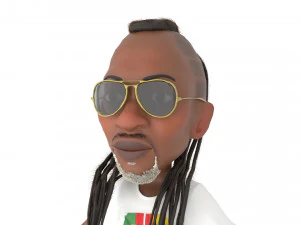 Song Cartoon man equipado com controles faciais por batemone Modelo 3D