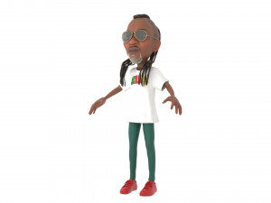 Song Cartoon man rigged with facial controls by batemone Model 3D