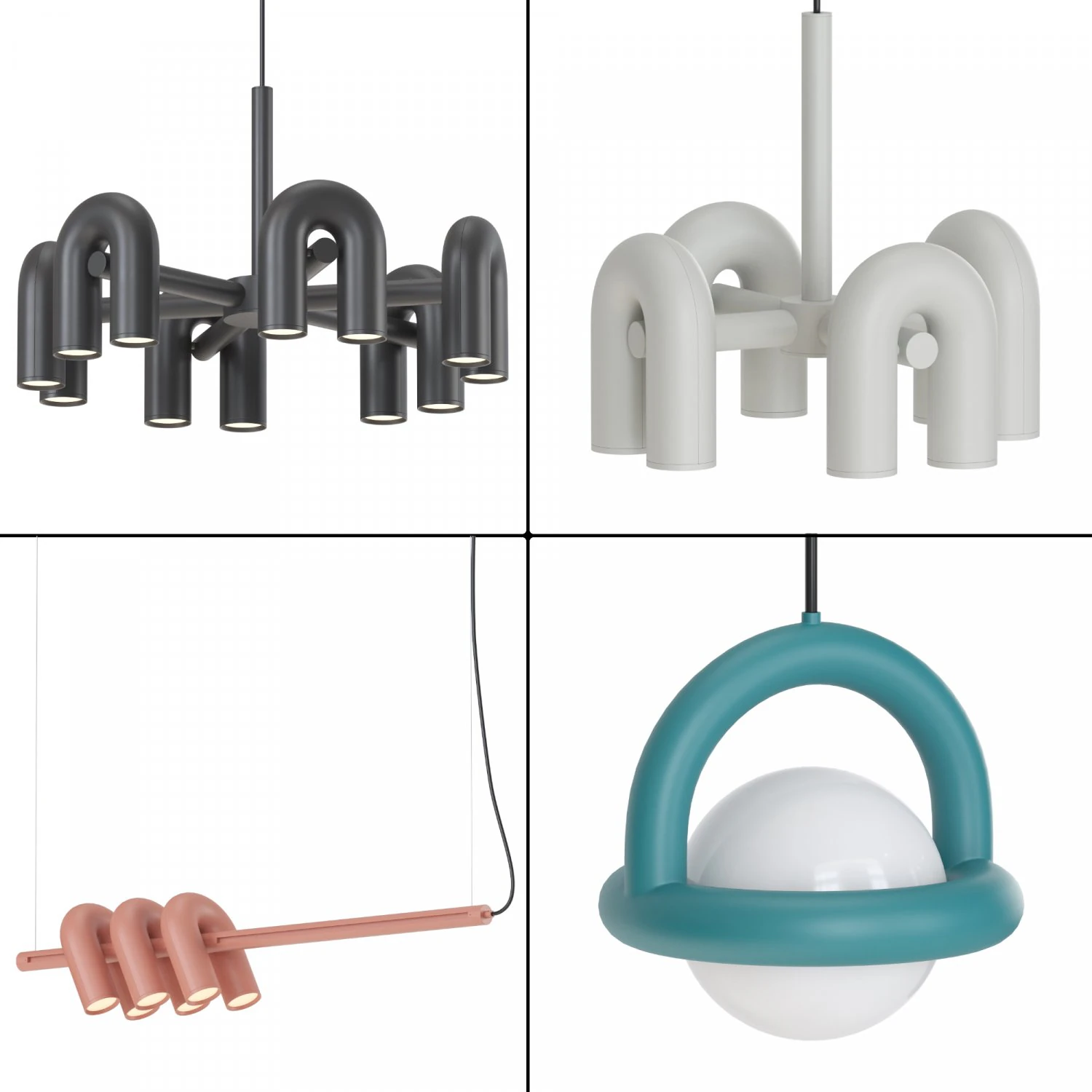 4 lamps from Cirkus collection by AGO and BYMARS 3D Model .c4d .max .obj .3ds .fbx .stl .blend