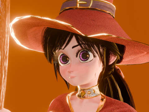 Stylized Cartoon Witch - 3Dモデル