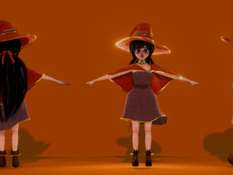 Stylized Cartoon Witch - Modelo 3D